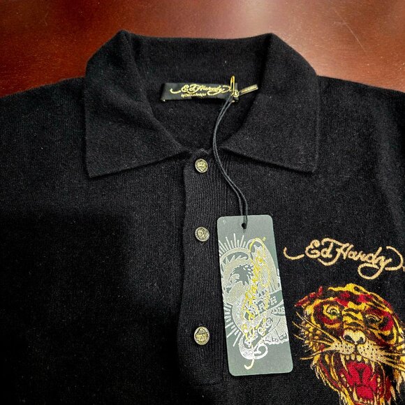 Ed Hardy Vintage Intarsia-Knit Tiger Logo Cashmere Jumper - Picture 12 of 15